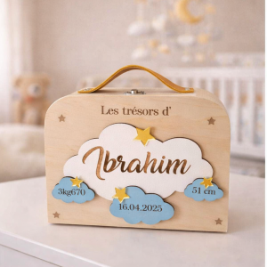 Valise en bois nuage