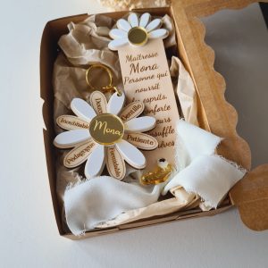 Pack Porte clé et marque page marguerite